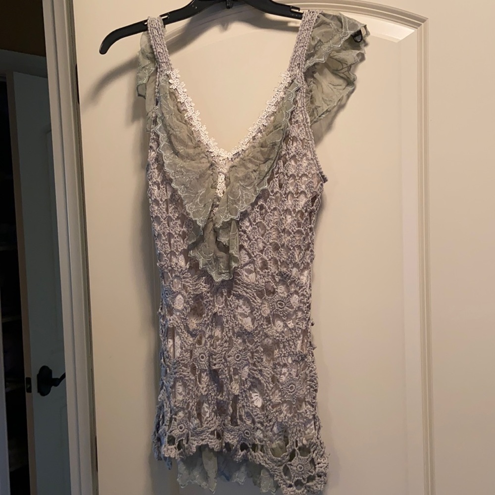Crochet Outer Layer With Lace Lining - image 1